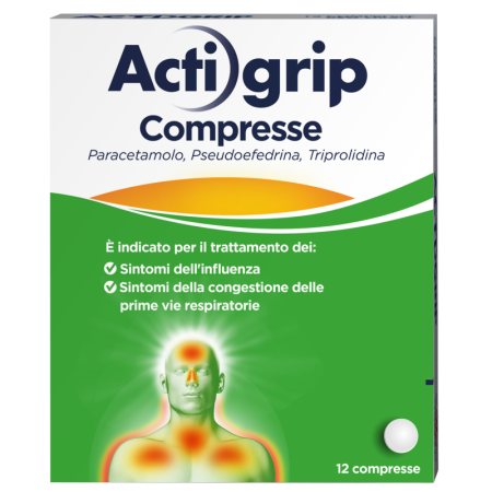 Actigrip Contro i Sintomi Influenzali e da Raffreddamento 12 Compresse