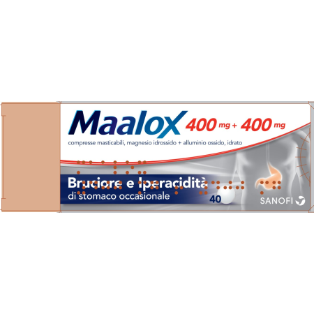 Maalox Compresse Antiacido 400mg 400mg 40 Compresse Masticabili