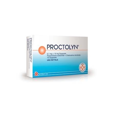 Proctolyn 0,1 mg   10 mg Chetocaina cloridrato Emorroidi 10 Supposte