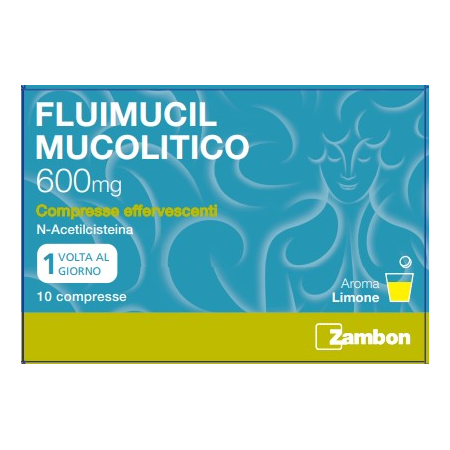 Fluimucil Mucolitico 600 mg N–acetilcisteina 10 Compresse Effervescenti