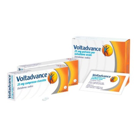 Voltadvance Polvere 25 mg Diclofenac Sodico Dolori Articolari 20 Bustine