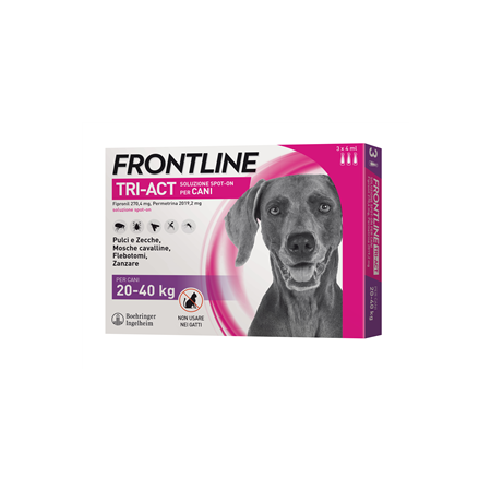 Frontline Tri-Act Soluzione Spot-On Cani 20-40 kg 3 Pipette Monodose