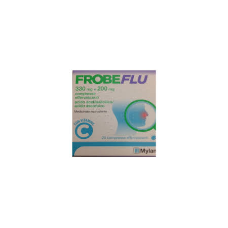 Frobeflu 330 mg   200 mg Acido acetilsalicilico 20 Compresse Effervescenti