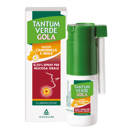 Tantum Verde Gola 0,25% Spray Mucosa Orale Gusto Camomilla E Miele 15 ml